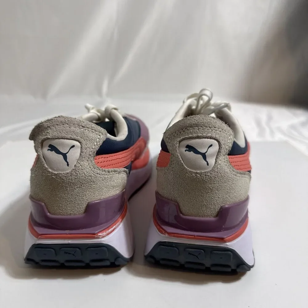 Puma Cruise Rider Sneakers Womens 8M Low Top Shoes Purple Orange Blue